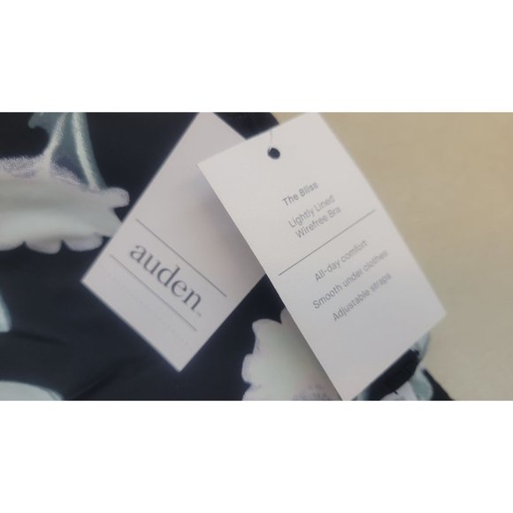 Women's Floral Print Bliss Lightly Lined Wirefree Bra Auden Black 32D - Picture 4 of 7